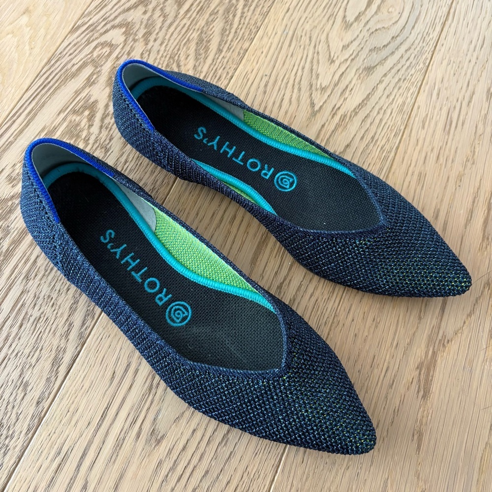 Rothy's Navy Blue Retired The Point Flats